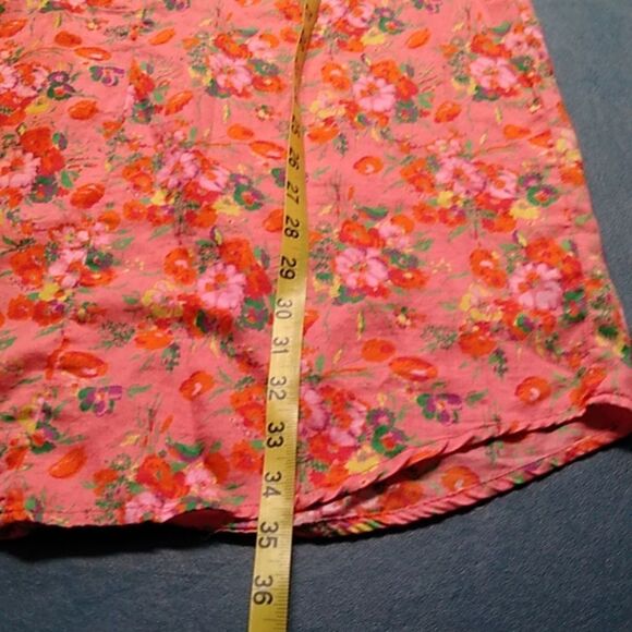 GAP Vibrant Pink Floral Shirt Dress XS Cotton - Picture 6 of 7